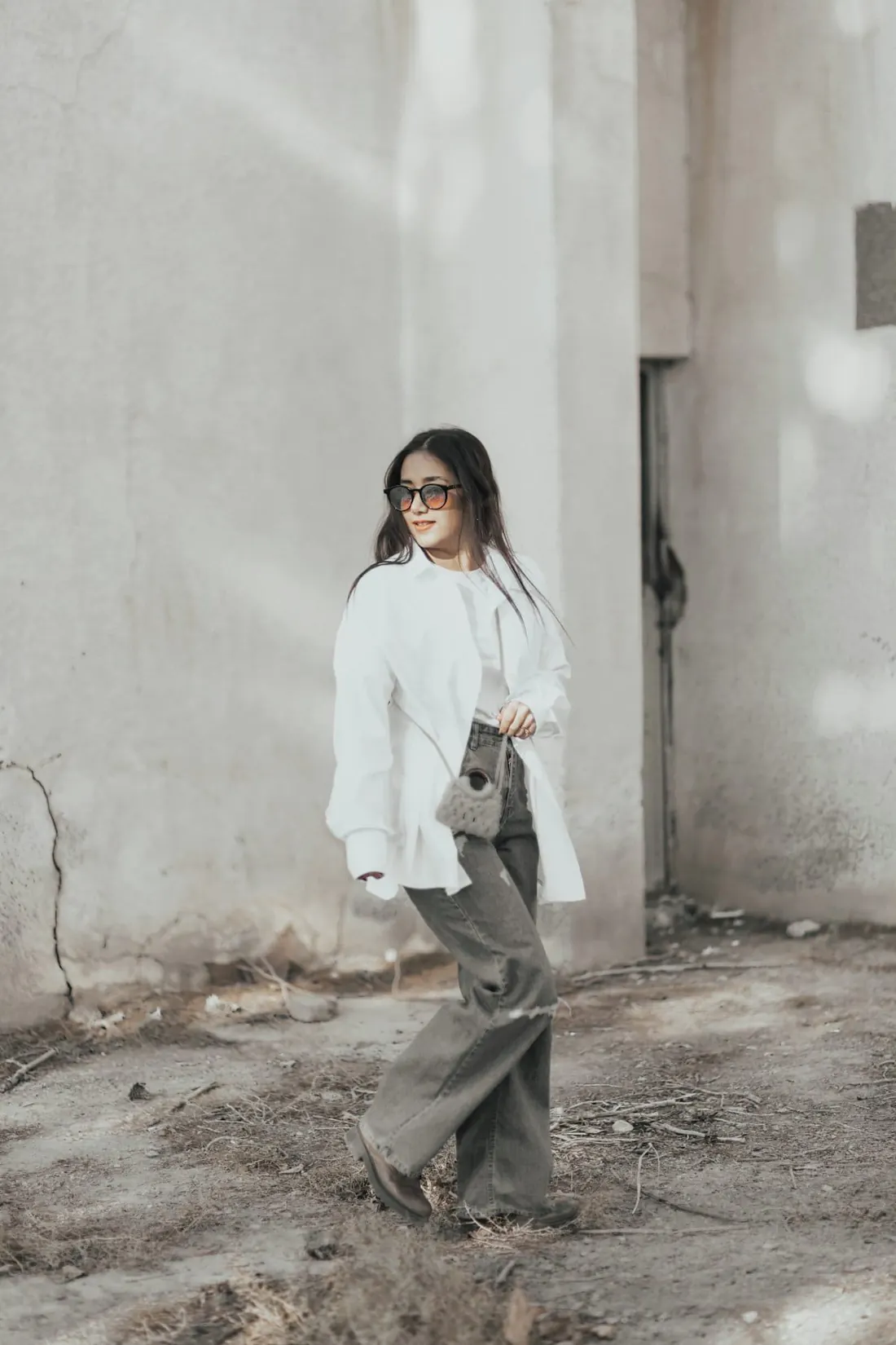 Mira Structured Shirt in ivory