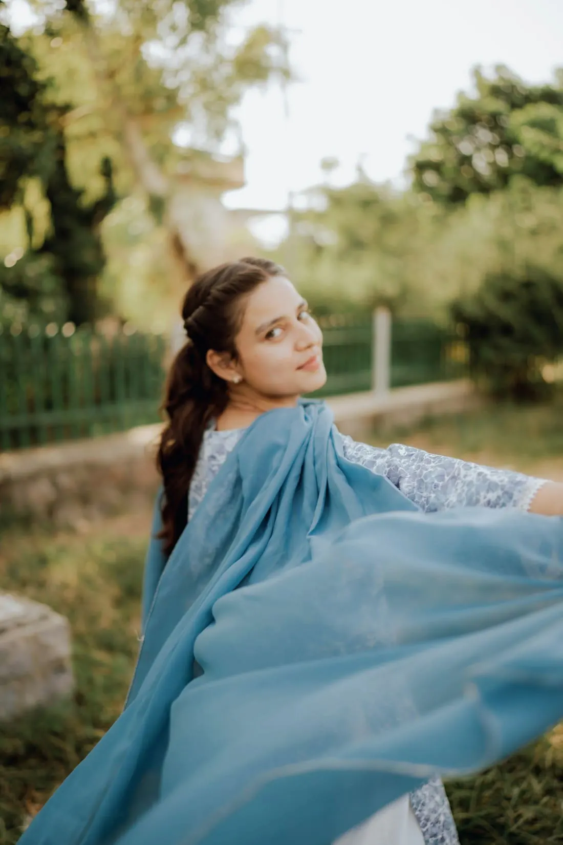 Organza Sky Dupatta in sky
