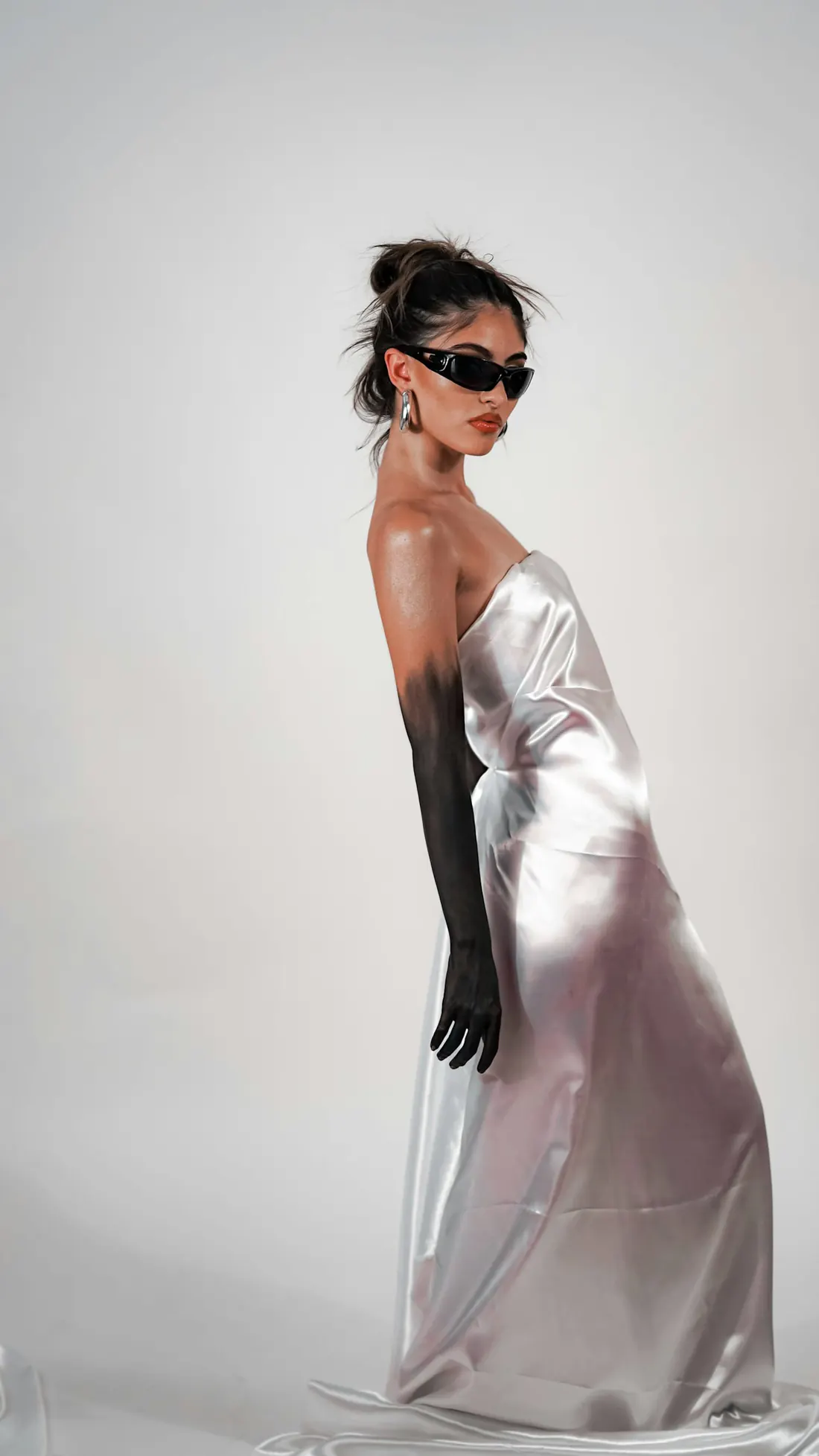 Lune Satin Slip in silver