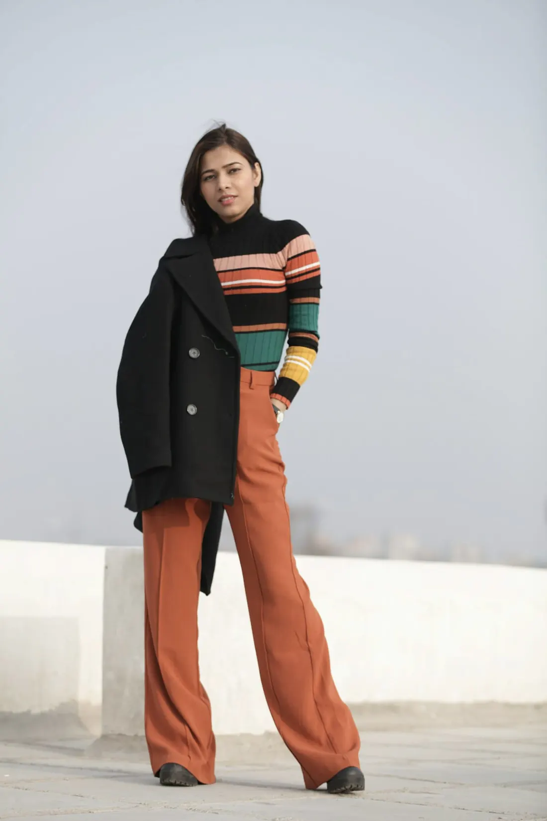 Rue Wool Trousers in rust